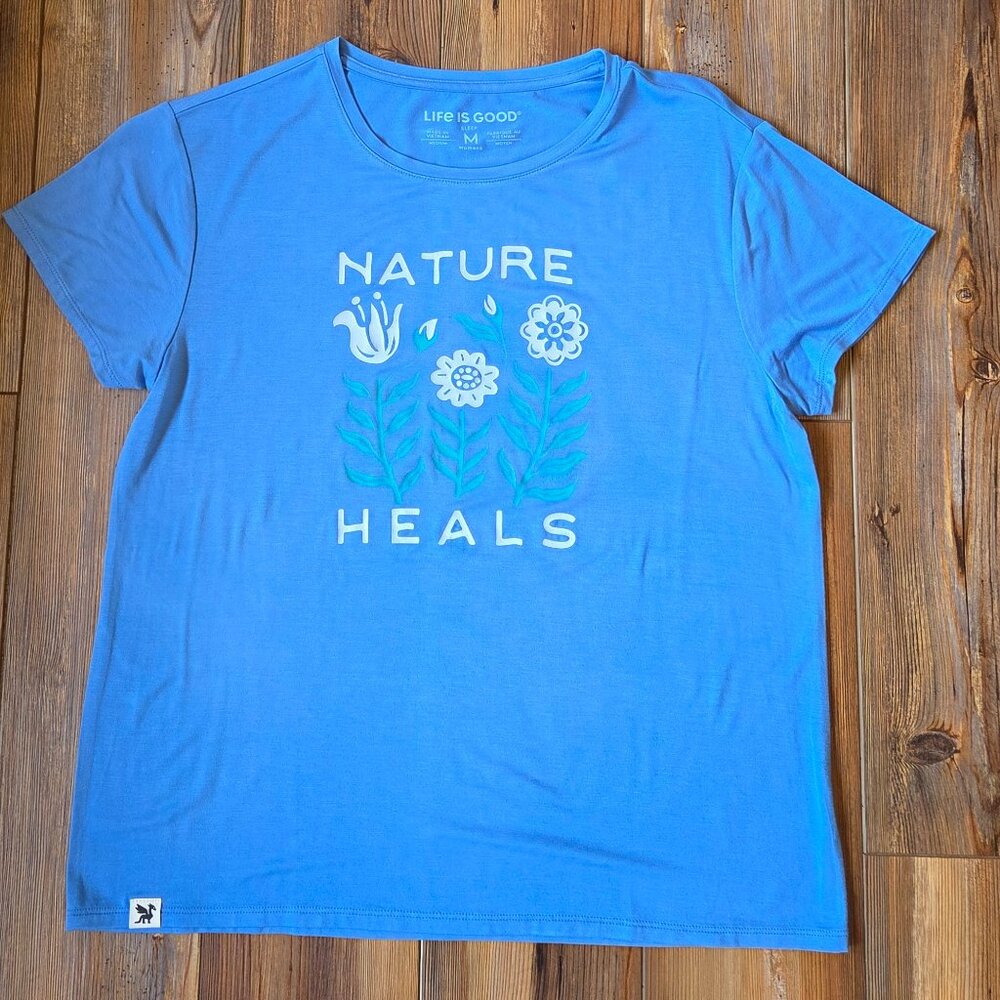 Life is Good W's Floral Nature Heals Lightweight Sleep Tee/Pajama Top